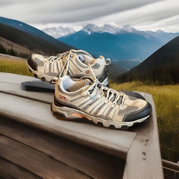 Fila Women’s‎ Size 9 Gray Black Pink Trail Hiking Cloud Running Shoes - Picture 1 of 8